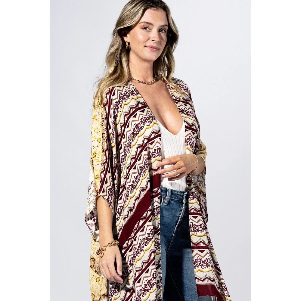Saffron Garden Kimono – Bold Boho Statement
